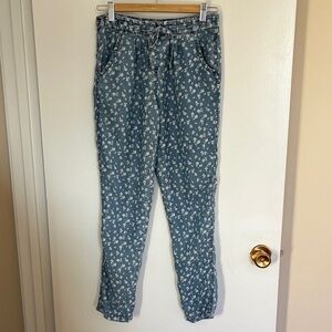 Velvet Heart chambray floral lightweight pants size XS